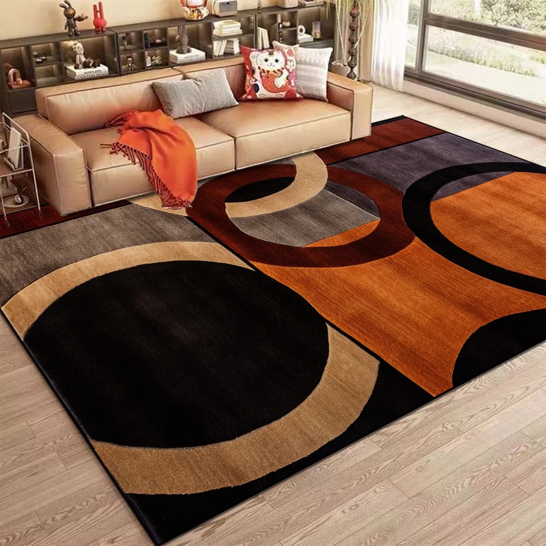 Home Bar Lounge - İskandinav soyut halı oturma odası için