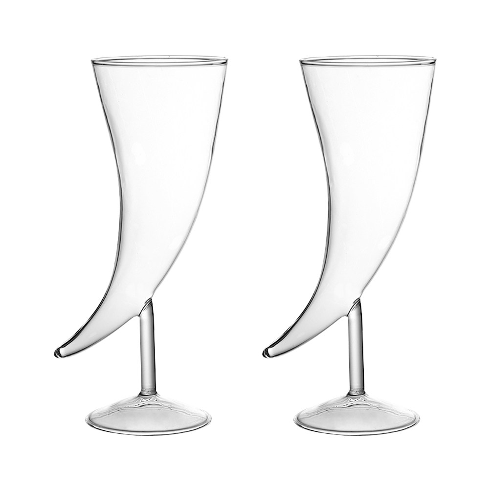 Home Bar Set - 2 Adet Öküz Boynuzu Şeklinde Kokteyl