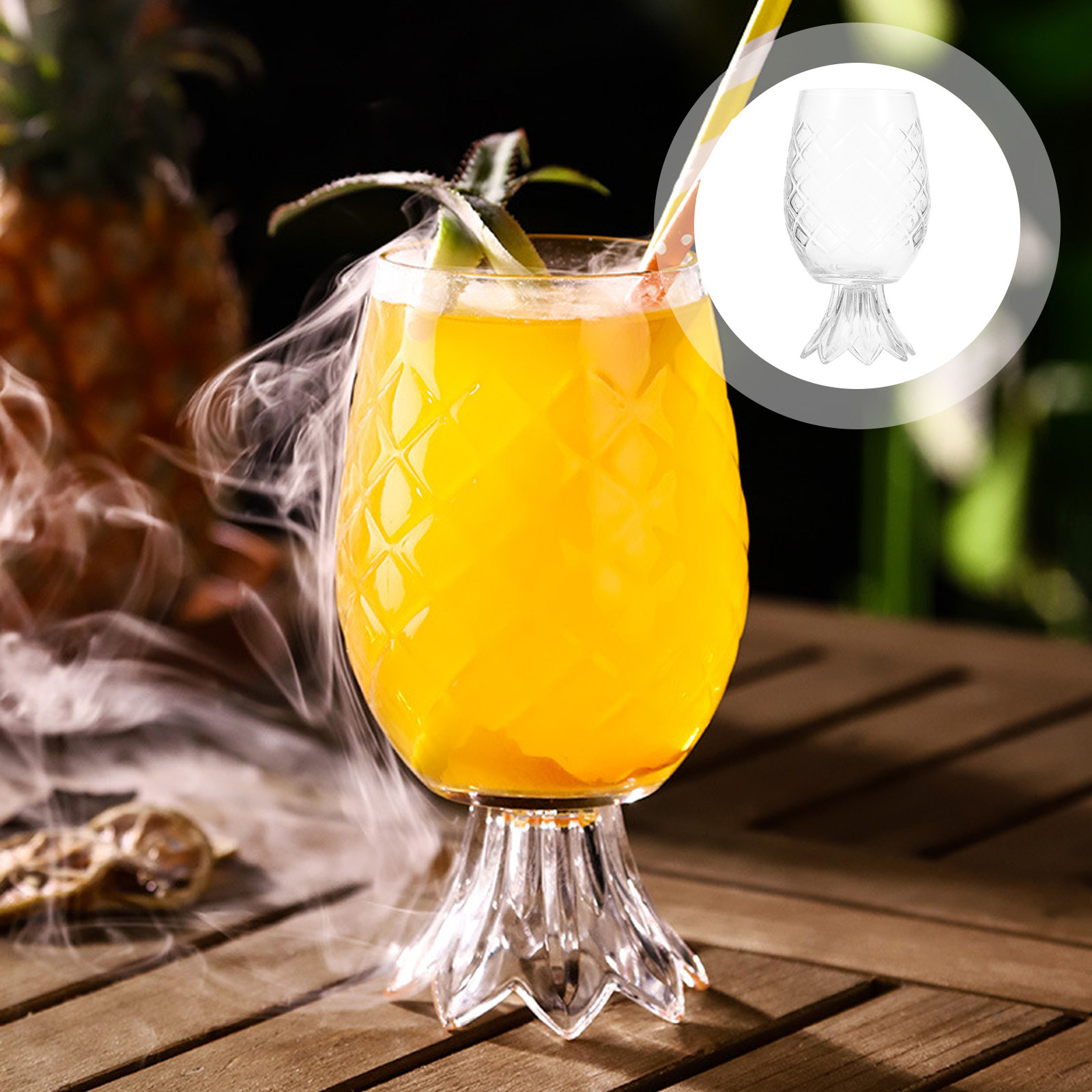 Home Bar Set - Tiki Bar için Ananas Şeklinde Kokteyl